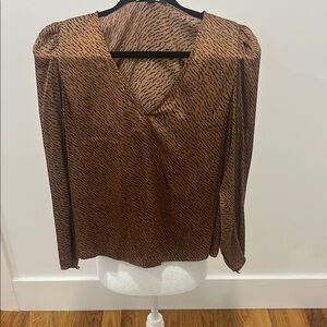 Banana Republic Brown Puff Sleeve Blouse